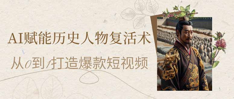 AI赋能历史人物复活术：从0到1打造爆款短视频-68资源