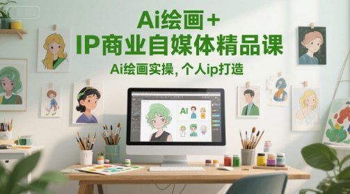 Ai绘画+IP商业自媒体精品课，Ai绘画实操，个人ip打造-68资源
