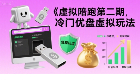 虚拟陪跑第二期，冷门优盘虚拟玩法，不违规，利润可观-68资源