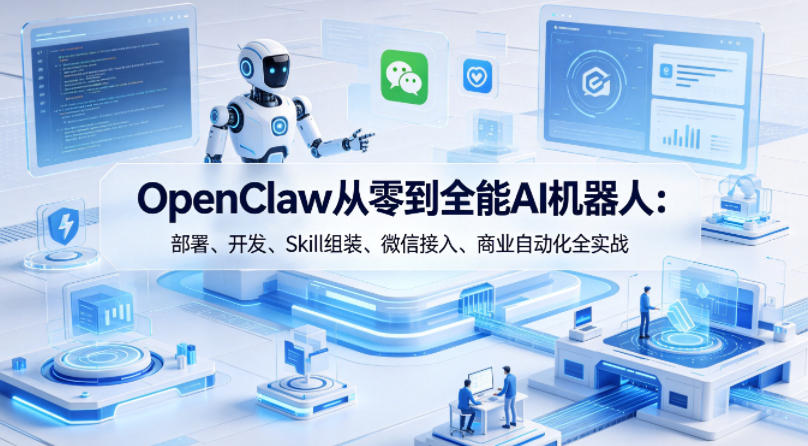 OpenClaw从零到全能AI机器人：部署、开发、Skill组装、微信接入、商业自动化全实战-68资源