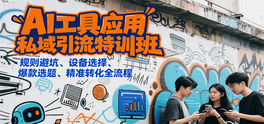 AI工具应用私域引流特训班，规则避坑、设备选择、爆款选题、精准转化全流程-68资源