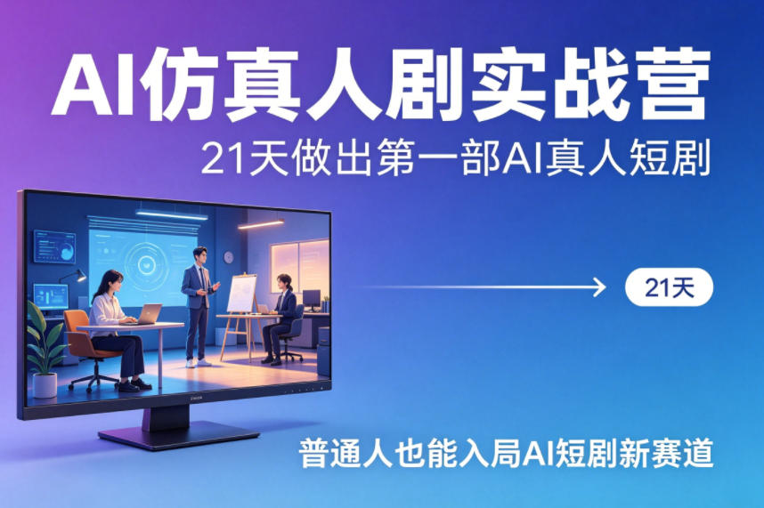 AI仿真人剧实战营，21天做出第一部AI真人短剧，普通人也能入局AI短剧新赛道(更新)-68资源