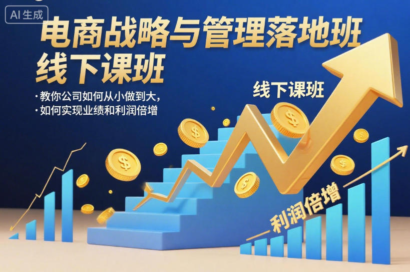 电商战略与管理落地班线下课，教你公司如何从小做到大，如何实现业绩和利润倍增【录音】-68资源