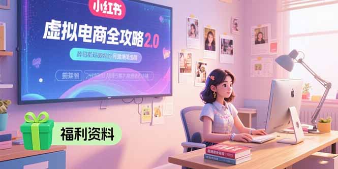 虚拟电商全攻略2.0，开店选品实操流程，账号定位、货源发布、笔记发布技巧-68资源