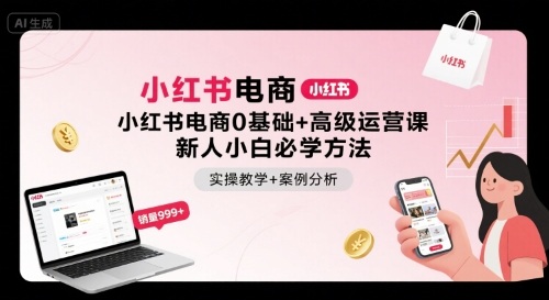 小红书电商0基础+高级运营课，新人小白必学方法，实操教学+案例分析-68资源