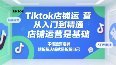 Tiktok店铺运营从入门到精通，店铺运营是基础，不懂运营店铺，瞎折腾店铺就是折腾自己-68资源