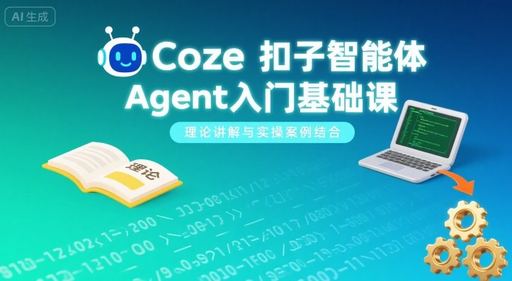 Coze扣子智能体Agent入门基础课，理论讲解与实操案例结合-68资源