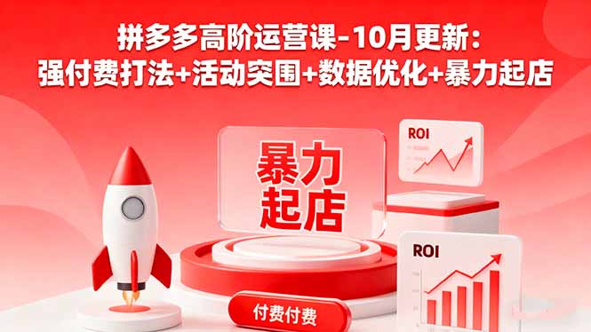 拼多多高阶运营课-10月更新：强付费打法+活动突围+数据优化+暴力起店-68资源