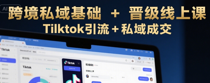 跨境私域基础+晋级线上课，Tilktok引流+私域成交-68资源