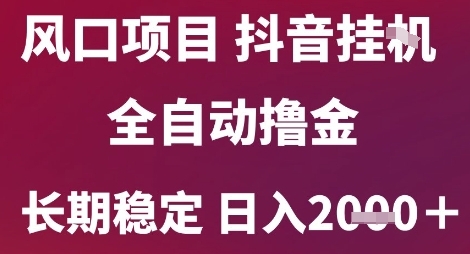 风口项目，六月最新玩法抖音无人挂G，全自动撸金，长期稳定 日入2k+【揭秘】-68资源
