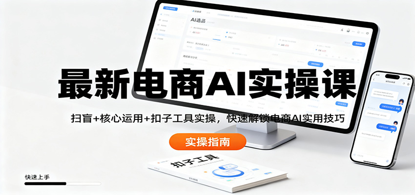 最新电商AI实操课：扫盲+核心运用+扣子工具实操，快速解锁电商AI实用技巧-68资源