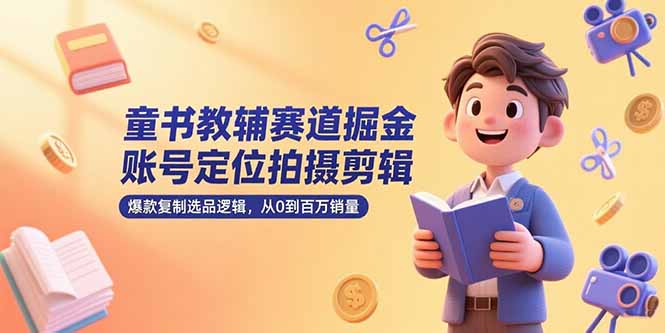 童书教辅赛道掘金，账号定位拍摄剪辑，爆款复制选品逻辑，从0到百万销量-68资源