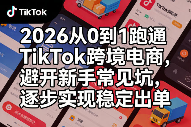 2026从0到1跑通TikTok跨境电商，避开新手常见坑，逐步实现稳定出单(更新0414)-68资源