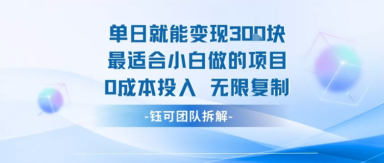 单日就能变现3张最适合小白做的项目0成本投入 无限复制-68资源