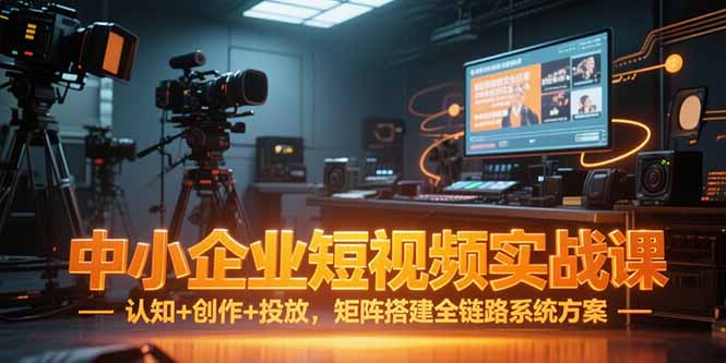 中小企业短视频实战课，认知+创作+投放，矩阵搭建全链路系统方案-68资源