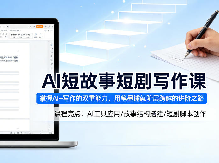 AI短故事短剧写作课，掌握AI+写作的双重能力，用笔墨铺就阶层跨越的进阶之路-68资源