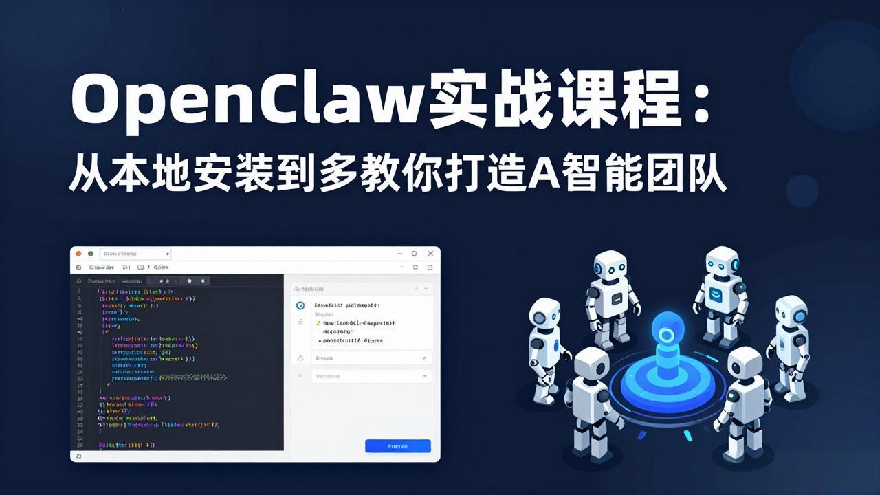 OpenClaw实战课程：从本地安装到多Agent协同，手把手教你打造AI智能团队-68资源