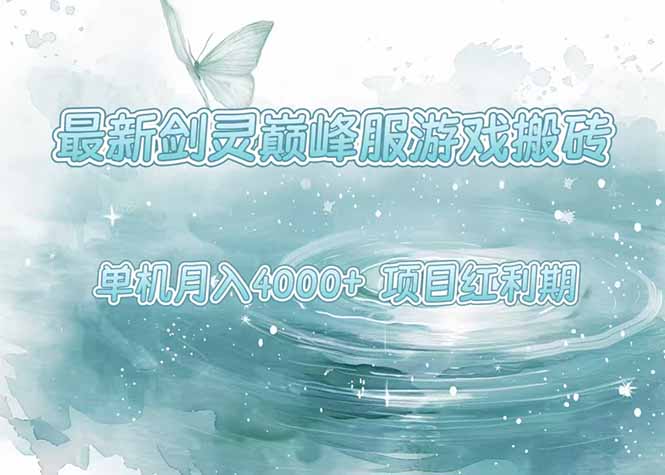 最新剑灵巅峰服游戏搬砖，项目红利期，单机稳定4000+操作简单好上手-68资源