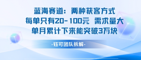 蓝海赛道：需求量大 单月累计下来能突破3W-68资源