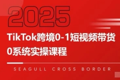 TikTok跨境0-1短视频带货，系统拆解TikTok跨境带货全链路，实现跨境可持续盈利-68资源