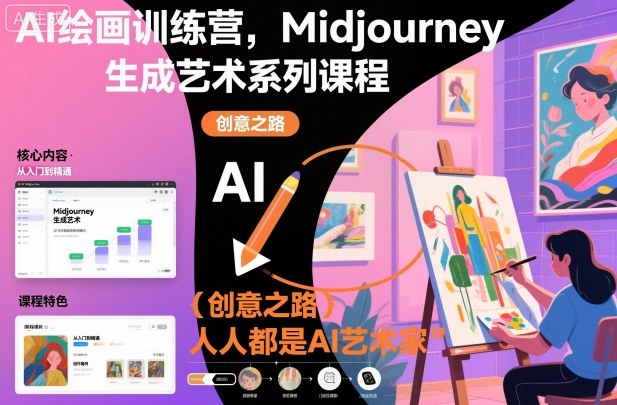 AI绘画训练营，Midjourney生成艺术系列课程，人人都是AI艺术家-68资源