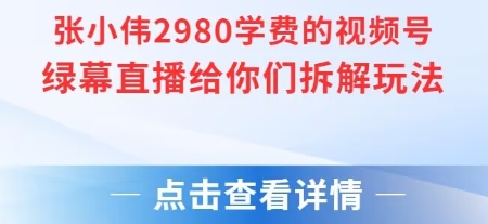 张小伟2980付费额视频号绿幕直播给你们拆解玩法-68资源
