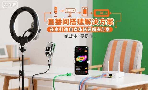 直播间搭建解决方案，在家打造自媒体搭建解决方案-68资源