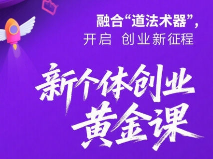 新个体创业黄金课：道法术器四维抢占2025红利-68资源