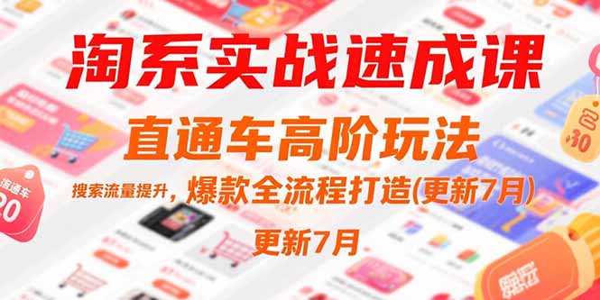 淘系实战速成课，直通车高阶玩法，搜索流量提升，爆款全流程打造(更新7月-68资源