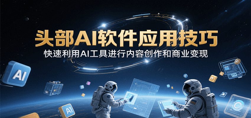 头部AI软件应用技巧，快速利用AI工具进行内容创作和商业变现-68资源