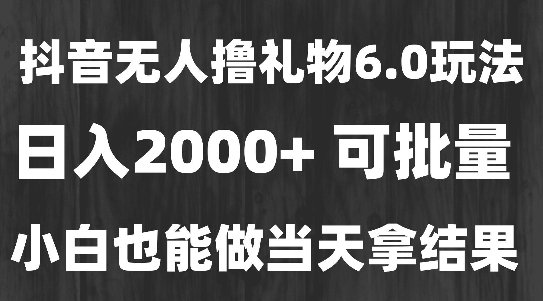 最新风口暴力撸金技术，无人撸礼物，长期稳定 一天收益2000+，小白当天…-68资源
