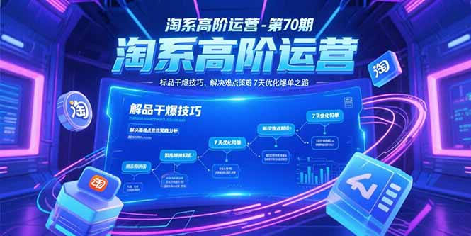 淘系高阶运营-第70期，标品干爆技巧，解决难点策略，大佬操盘方法-68资源