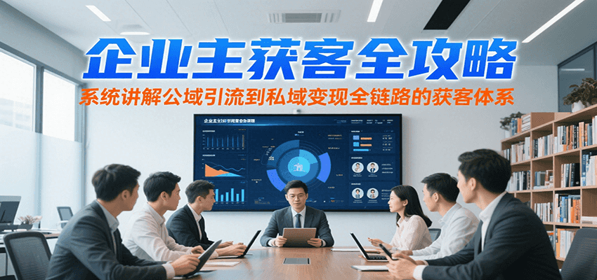 企业主获客全攻略，系统讲解公域引流到私域变现全链路的获客体系-68资源