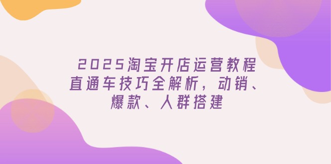 （14389期）2025淘宝开店运营教程更新，直通车技巧全解析，动销、爆款、人群搭建-68资源