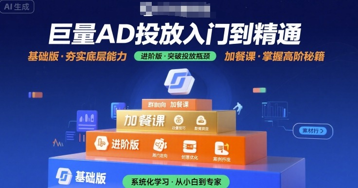 巨量AD投放入门到精通，基础版+进阶版+加餐课-68资源