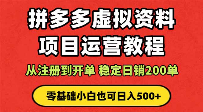 拼多多开店运营课程： 蓝海变现玩法，轻松实现睡后收入 零基础小白也可...-68资源