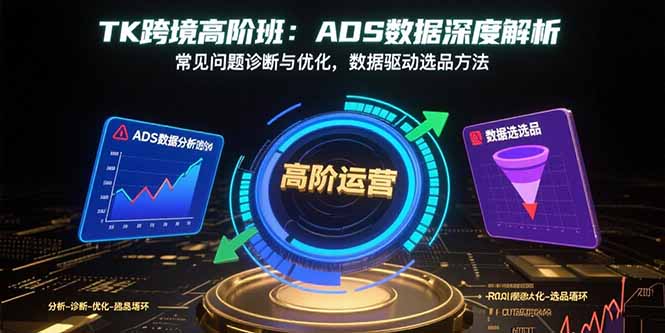 TK跨境高阶班：ADS数据深度解析，常见问题诊断与优化，数据驱动选品方法-68资源