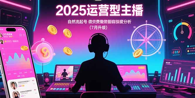 2025运营型主播：自然流起号，微付费投放技巧，罗盘数据深度解析(7月更新-68资源