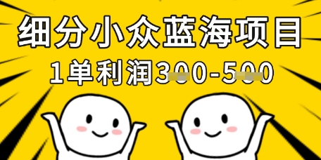 细分小众蓝海项目，一单利润3张，每月收入稳定过1w+-68资源
