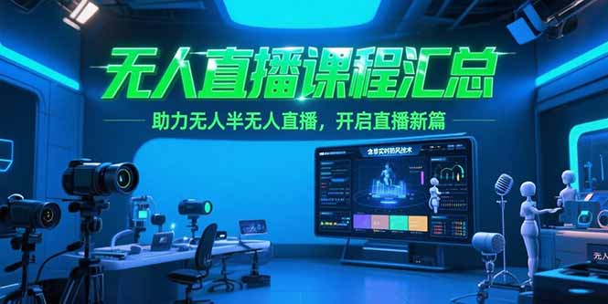无人直播课程汇总，含非实时防风技术，助力无人半无人直播，开启直播新篇-68资源