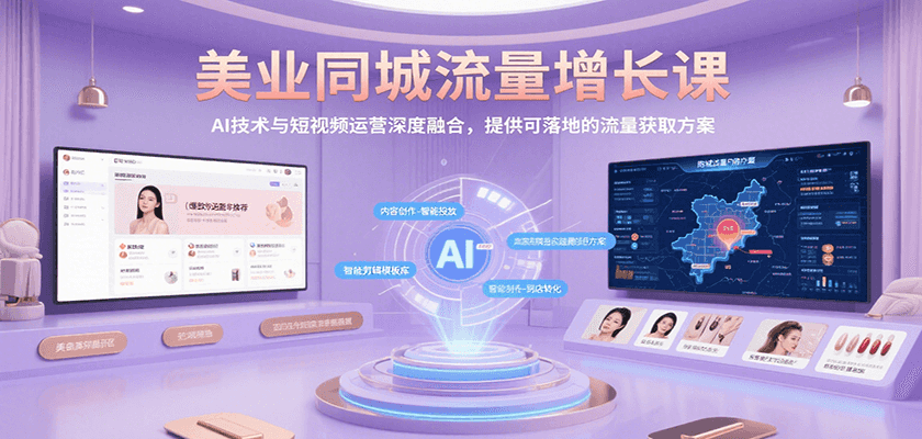 美业同城流量增长课，AI技术与短视频运营深度融合，提供可落地的流量获取方案-68资源