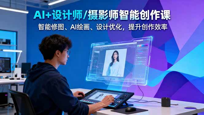 AI+设计师/摄影师智能创作课：智能修图、AI绘画、设计优化，提升创作效率-68资源