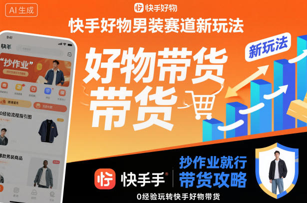 快手好物男装赛道新玩法，抄作业就行，0经验玩转快手好物带货-68资源