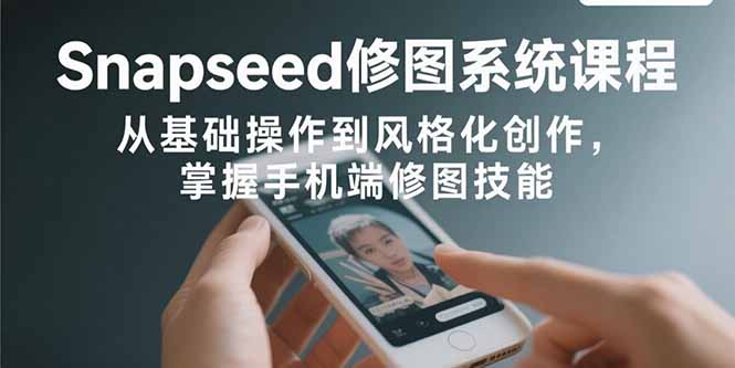 Snapseed修图系统课程：从基础操作到风格化创作，掌握手机端修图技能-68资源