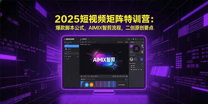 2025短视频矩阵特训营：爆款脚本公式，AIMIX智剪流程，二创原创要点-68资源