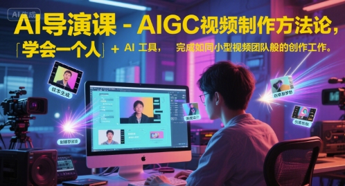 AI导演课-AIGC视频制作方法论，学会一个人+AI工具，完成如同小型视频团队般的创作工作，实现导演梦-68资源