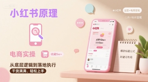 小红书原理以及详细实操流程，小红书电商教程-68资源