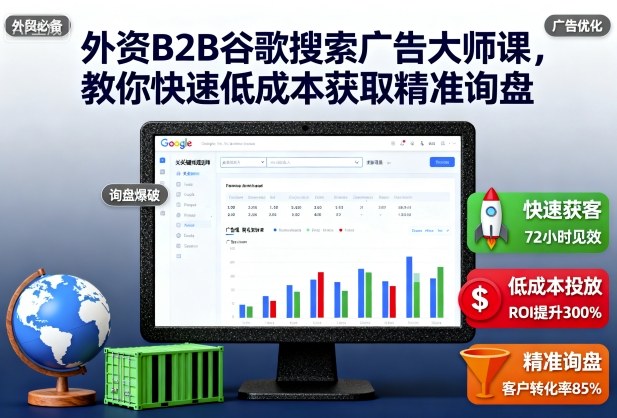 外资B2B谷歌搜索广告大师课，教你快速低成本获取精准询盘-68资源