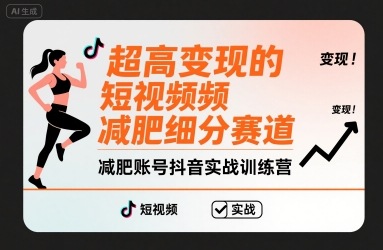 超高变现的短视频减肥细分赛道，减肥账号抖音实战训练营-68资源