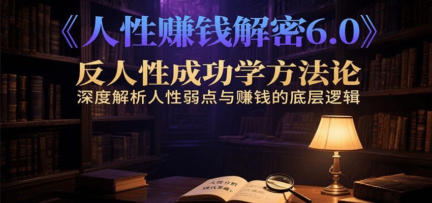 人性赚钱解密6.0，反人性成功学方法论，深度解析人性弱点与赚钱的底层逻辑-68资源